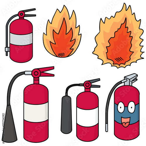 vector set of fire extinguisher