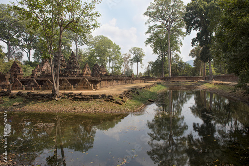 10th Century Citadel of the Women, Cambodia, from across the mo
