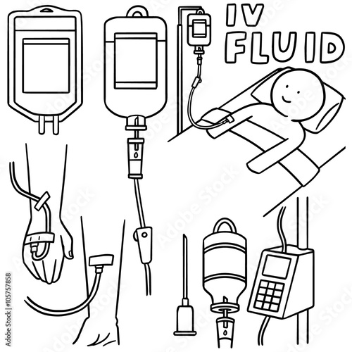 vector set of intravenous fluid set