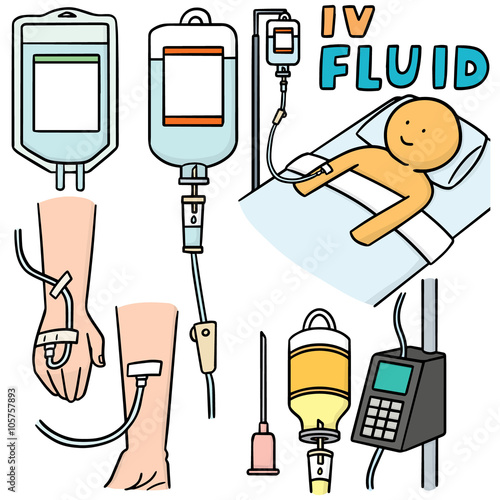 vector set of intravenous fluid set