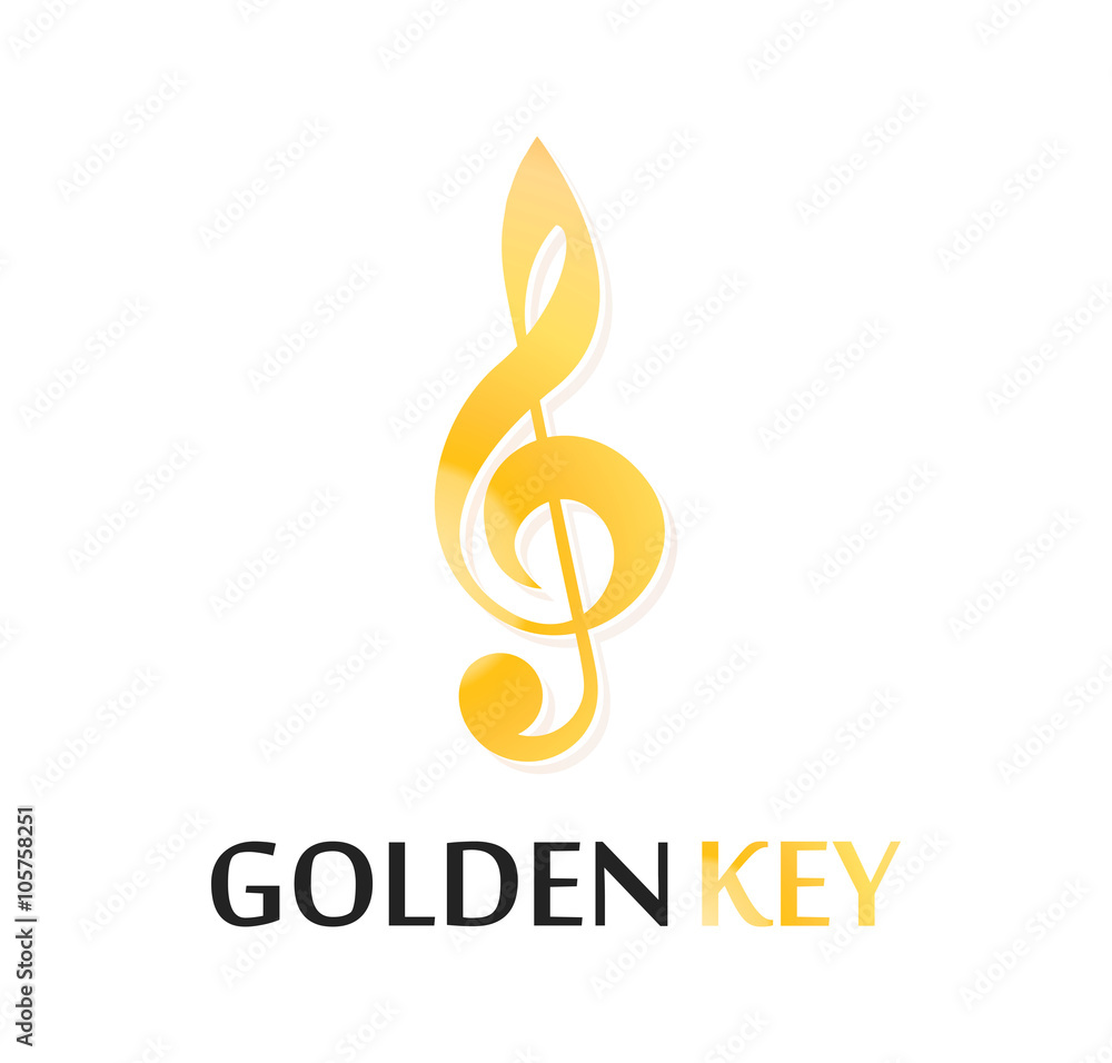 Obraz premium Golden Treble Clef