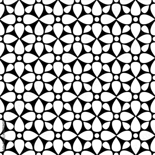 Seamless pattern with silhouettes flowers 