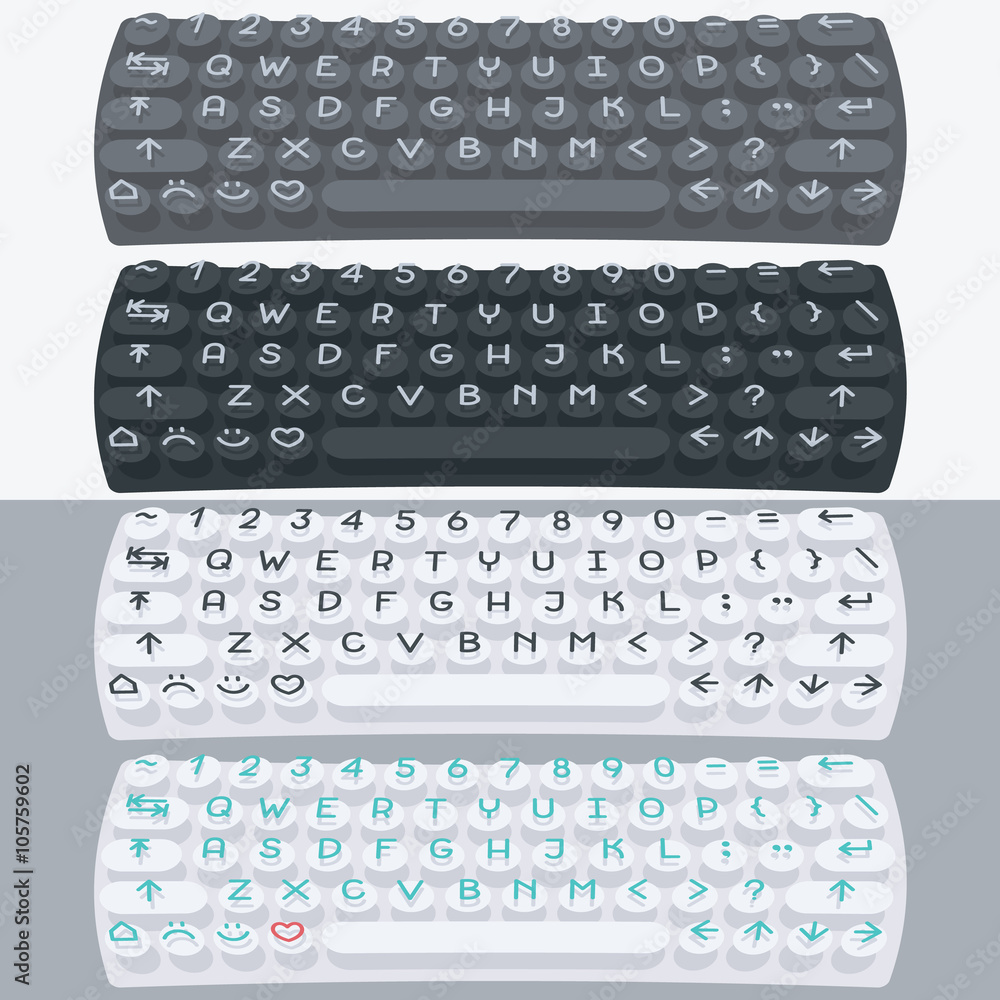 Vector flat modern keyboard, alphabet buttons. Material design Vector flat modern keyboard, alphabet buttons. Material design