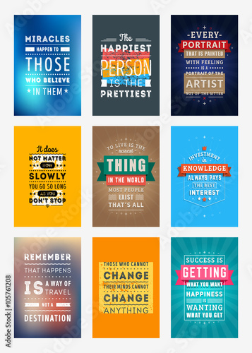 Set of Inspirational and Motivational Quotes Typographic Posters. Vector Illustration in Flat Style. Vector Quote. Poster Template