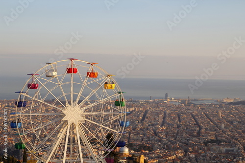 Photography Barcelona ferris wheel at Tibidabo