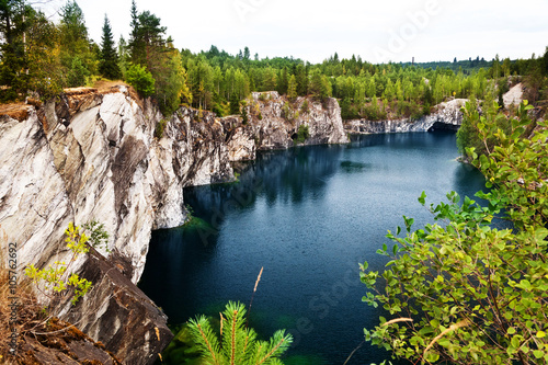 Marble quarry flooded in past in Karelia