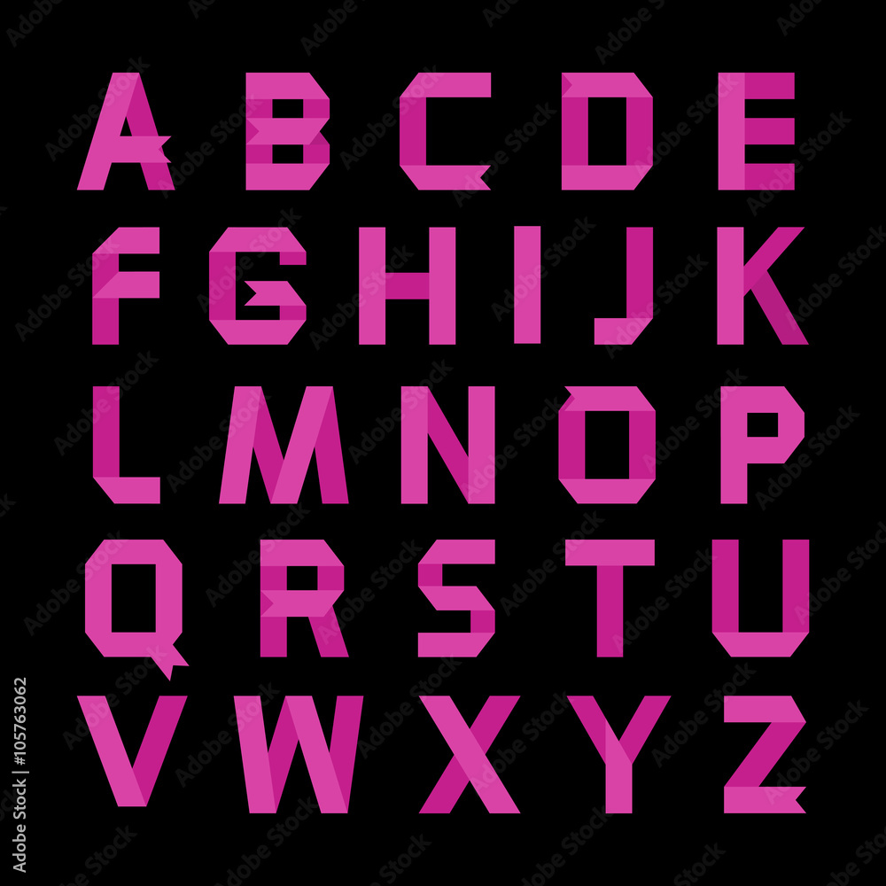 Alphabet vector .Paper pink ribbon alphabet.Vector Alphabet isolated.Vector Alphabet flat style.Vector pink Color bright Alphabet.Vector font isolated on a black background.Vector Type.Pink Alphabet Alphabet vector .Paper pink ribbon alphabet.Vector Alphabet isolated.Vector Alphabet flat style.Vector pink Color bright Alphabet.Vector font isolated on a black background.Vector Type.Pink Alphabet