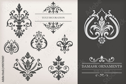 Vintage Damask Ornaments