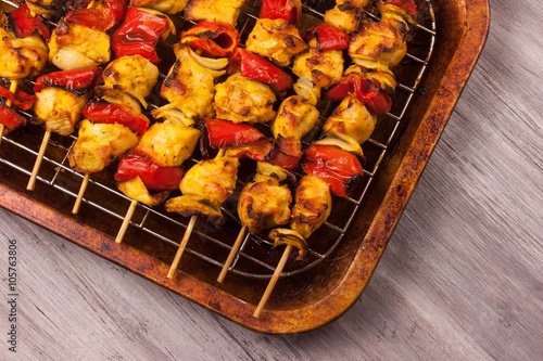 Indian chicken tikka kebabs photo