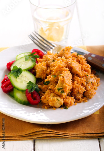 Couscous and chicken breast casserole