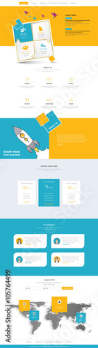 One page website design template. Vector 