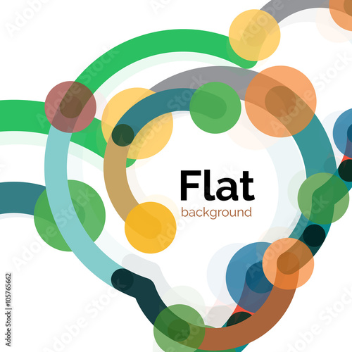 Colorful connected lines on white - abstract background