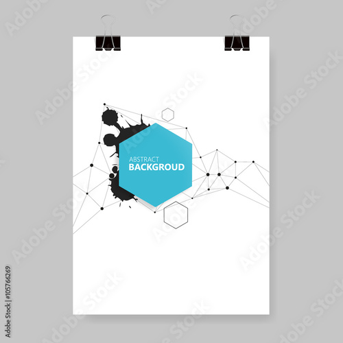 Vector poster design template. Multi-purpose flyer use - music festival, art exhibition, business brochure, cover. A4 size.