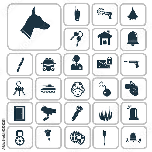 Set of forty military and police icons