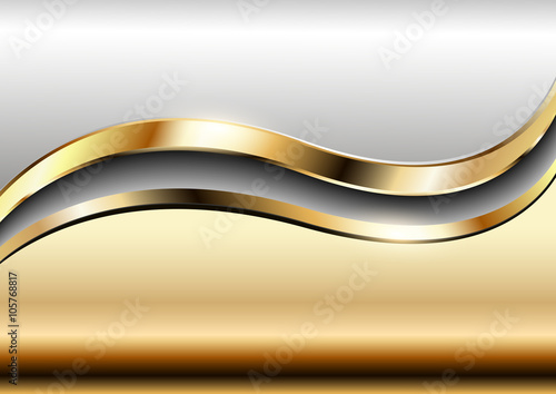 Background golden metallic vector design.