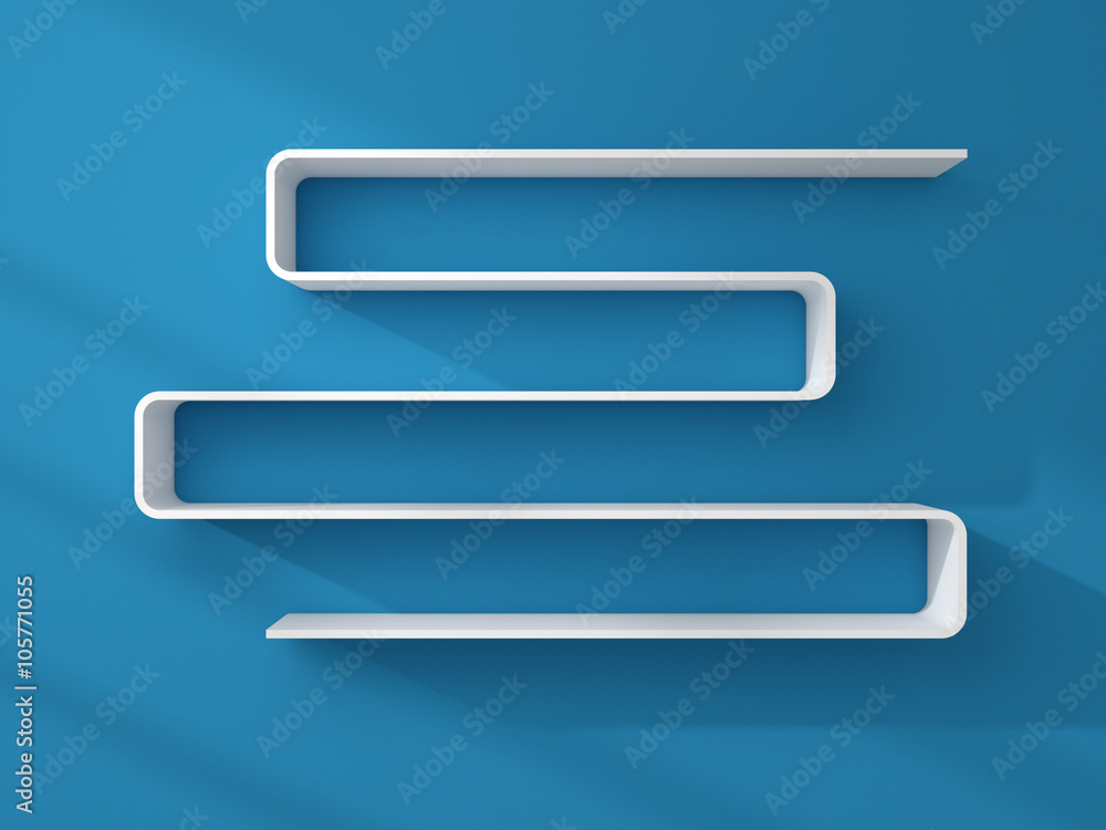 3d rendered modern shelves. 3d rendered modern shelves.
