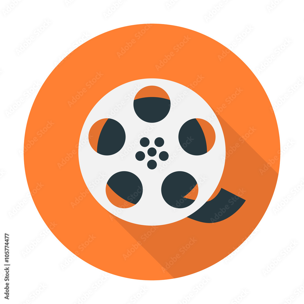 Fototapeta premium Film reel flat icon