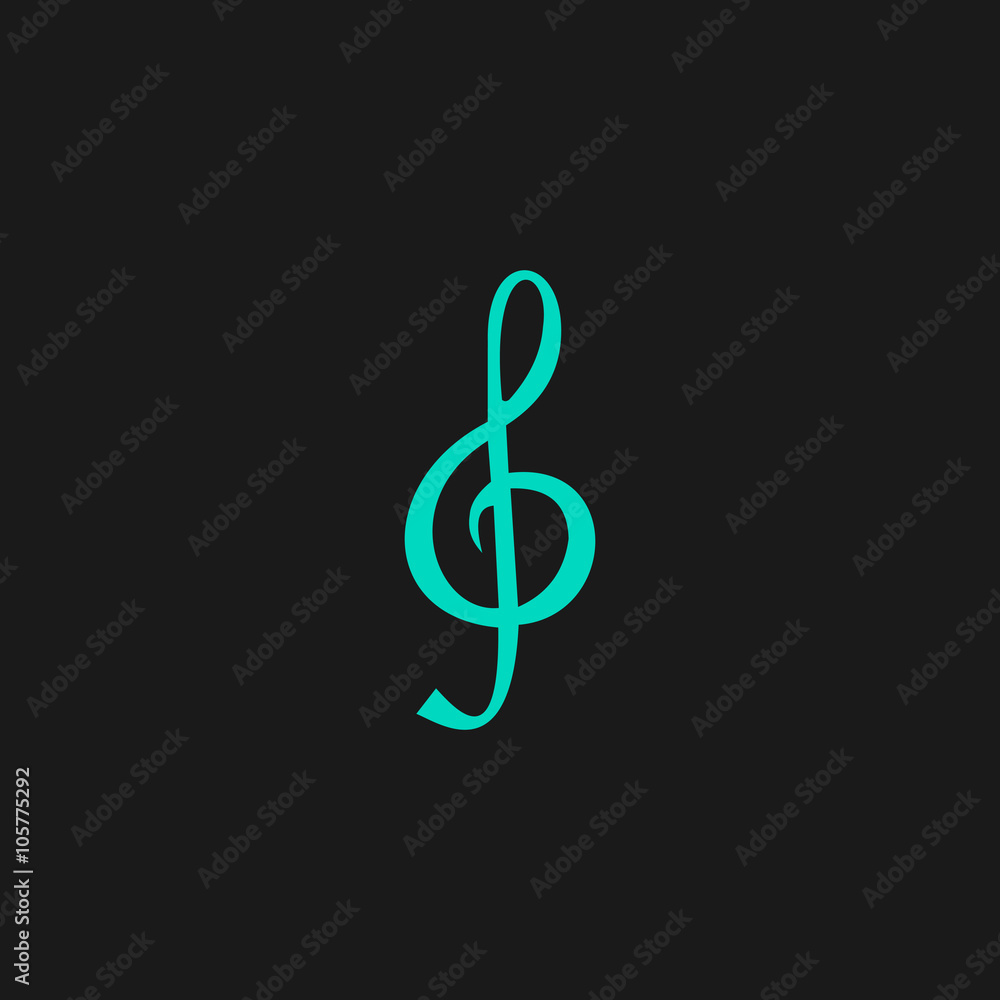 Fototapeta premium Music note Sheet key