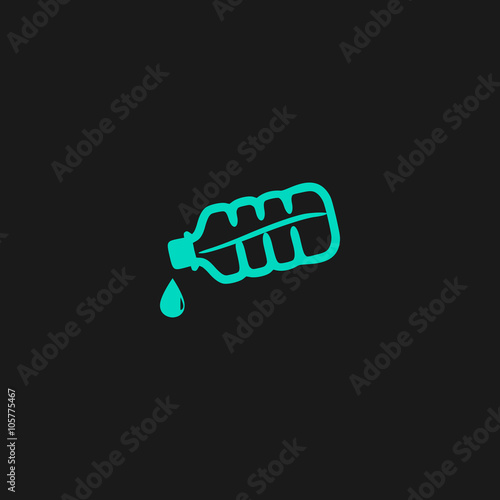 Water bottle with drop icon