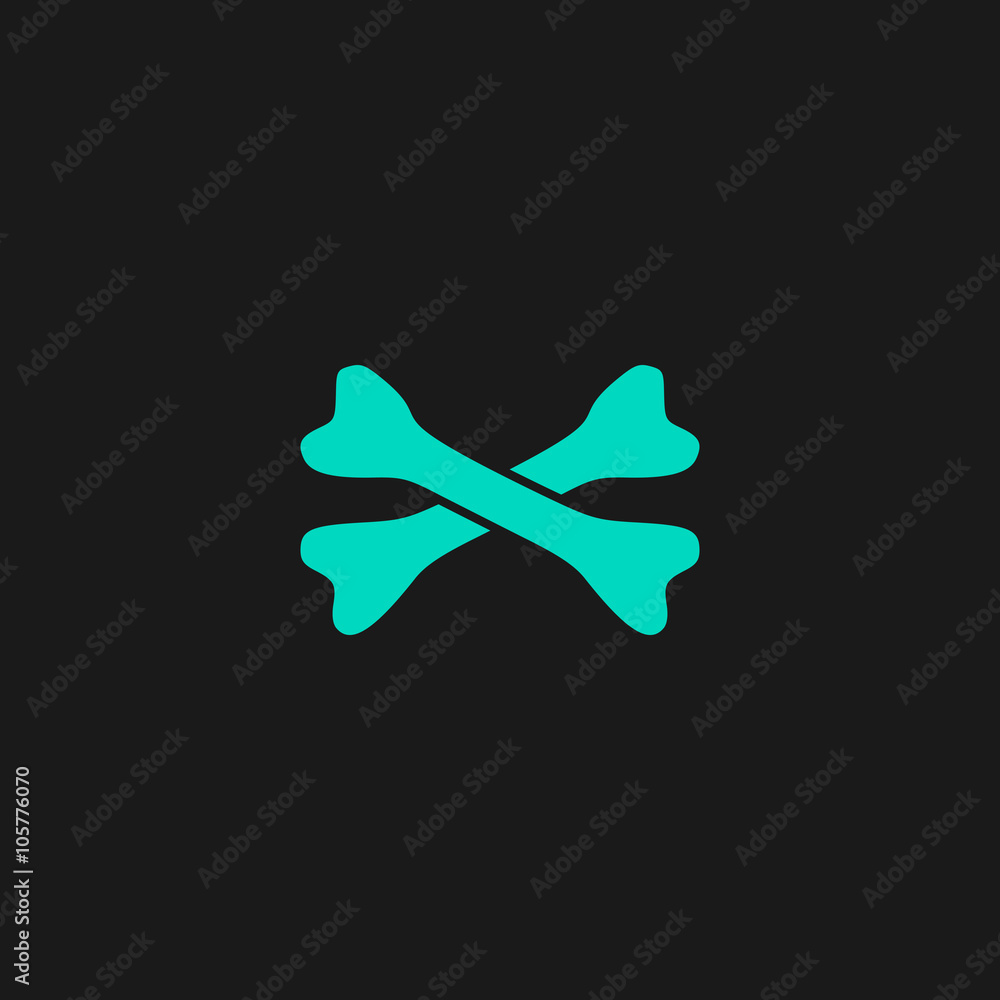 Obraz premium Two bone icon vector