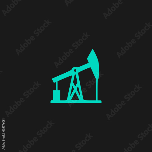 Oil derrick.  vector icon.