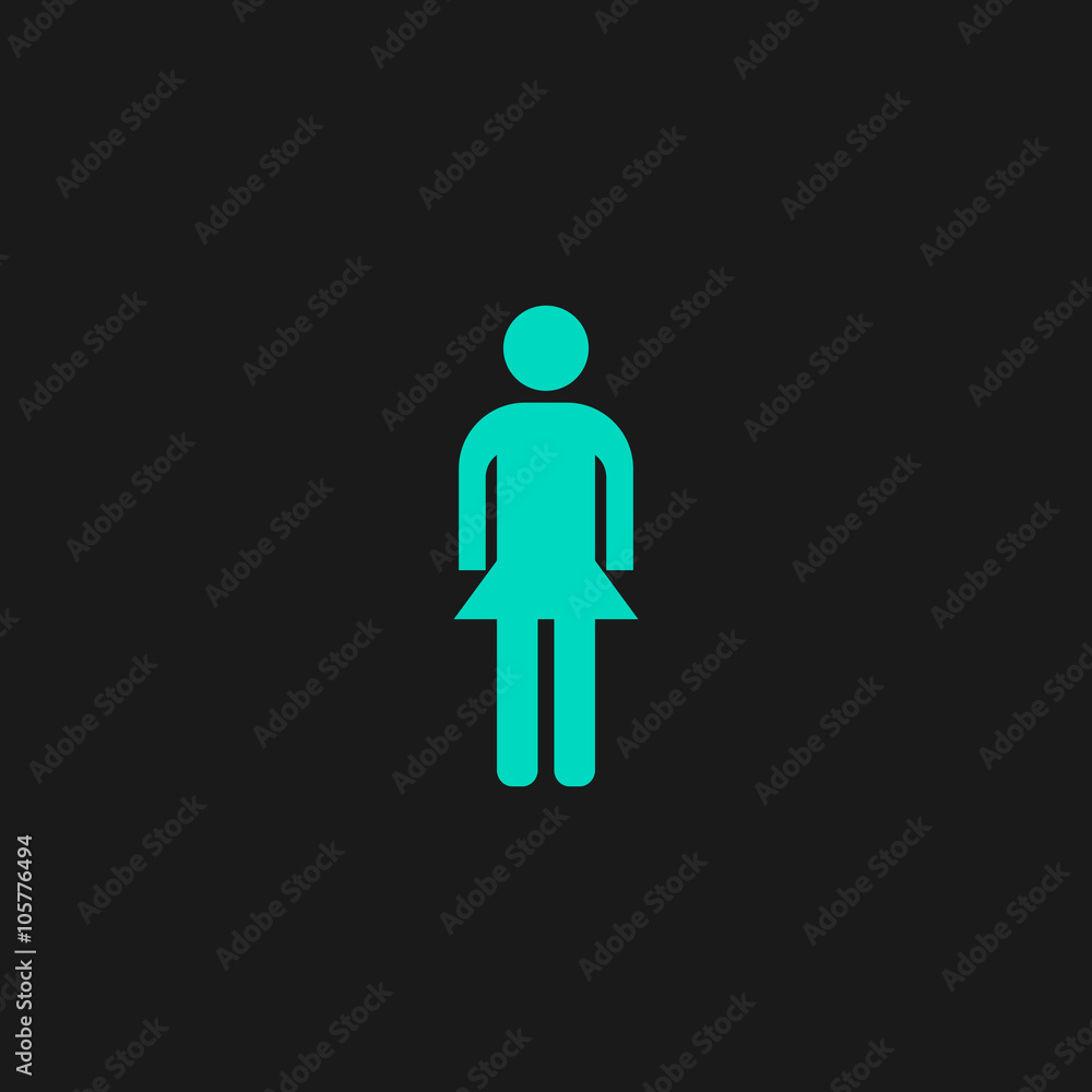 Simple vector woman icon on background Simple vector woman icon on background