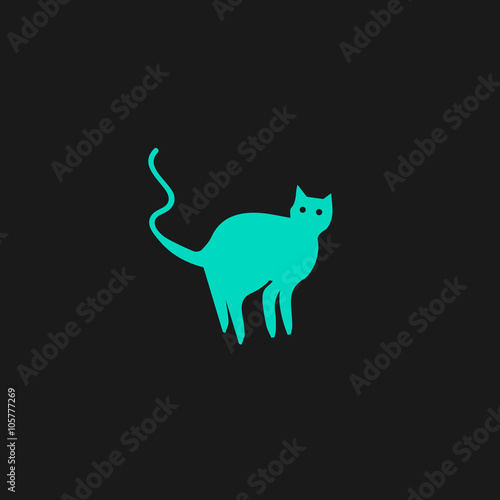 Evil Cat silhouette, vector