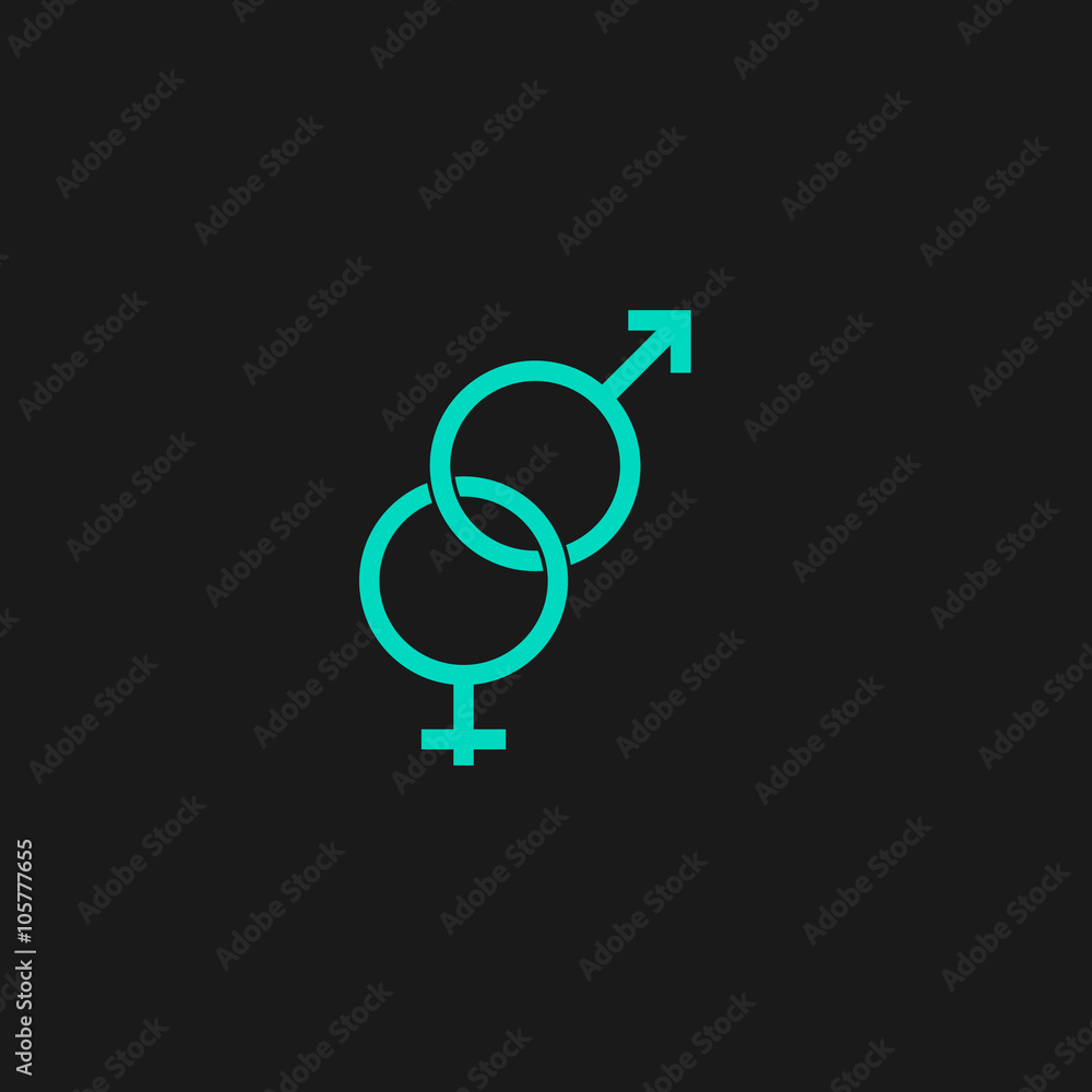 Twisted male and female sex symbol Twisted male and female sex symbol