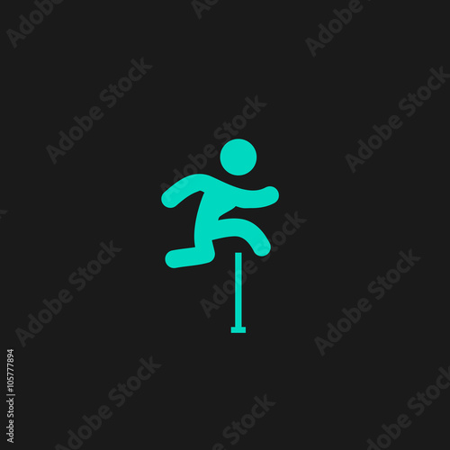 man figure jumping over obstacles