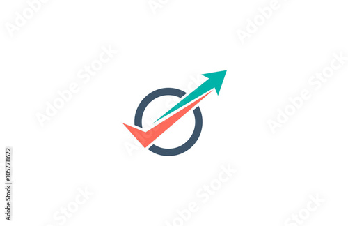 check and arrow up icon business logo