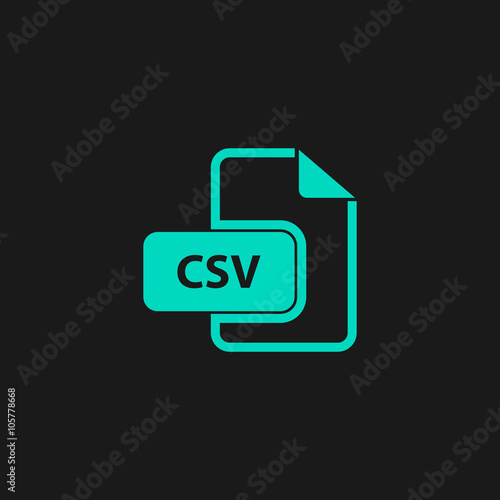 CSV extension text file type icon