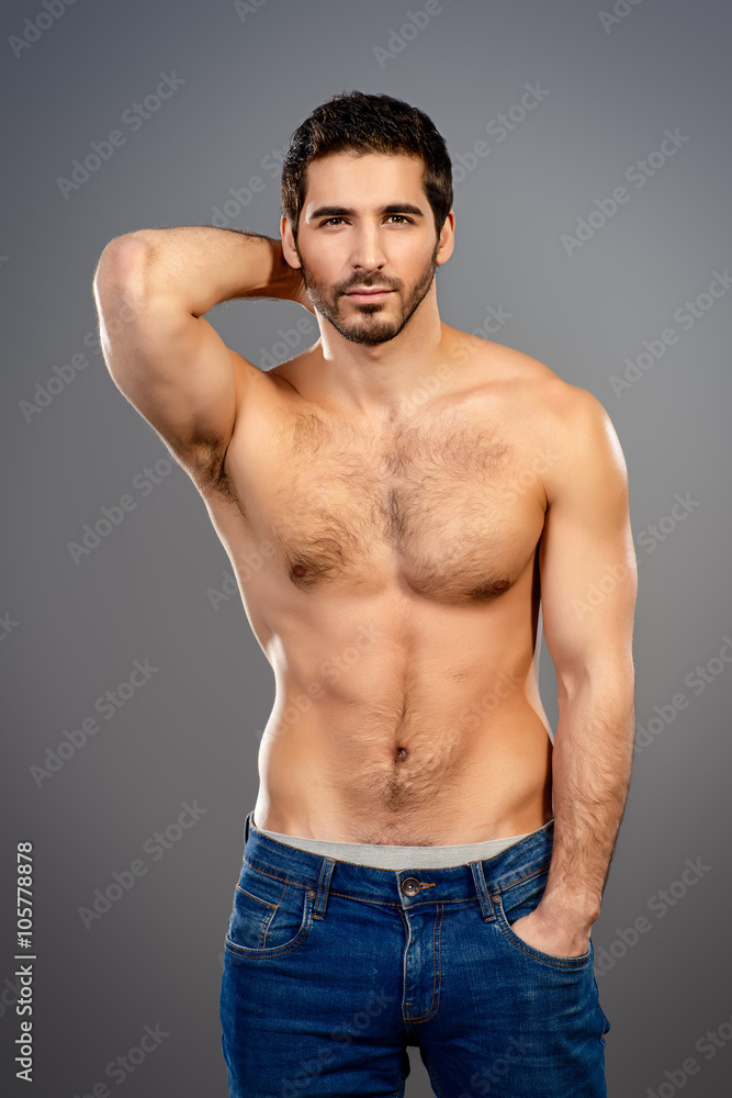 Fototapeta premium topless handsome