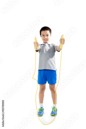 Rope jumping boy