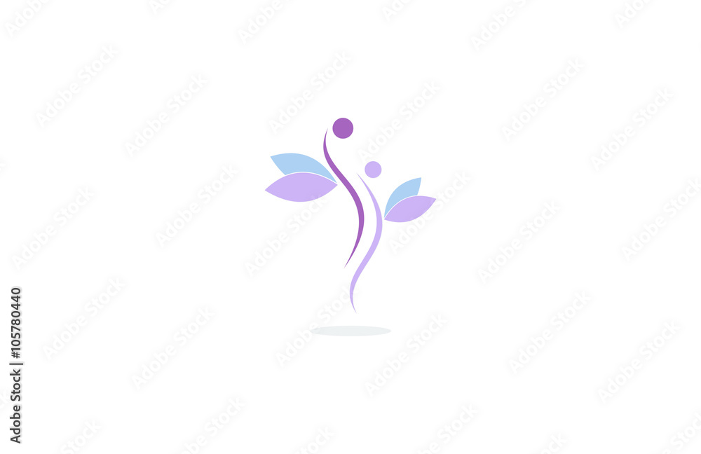 human abstract butterfly beauty logo