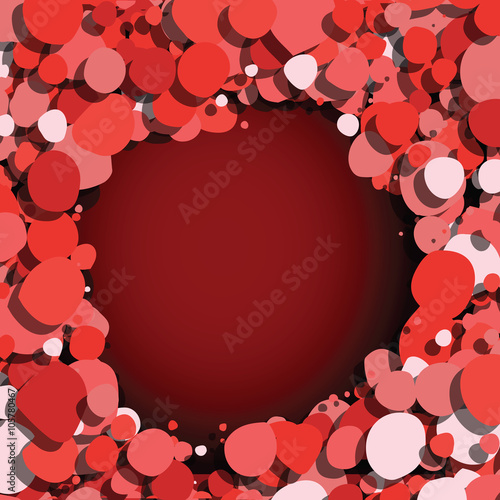 red bubbles dark background