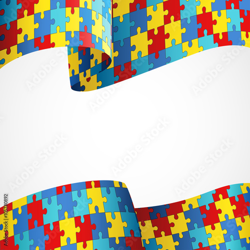Autism Awareness Colorful Puzzle Flag