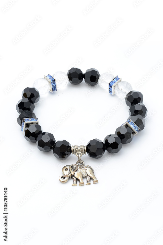 bracelet with beads and suspension isolated bracelet with beads and suspension isolated