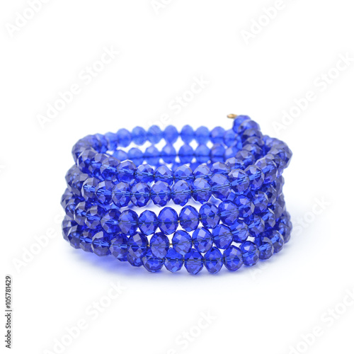 Tableau sur toile bracelet blue beads isolated