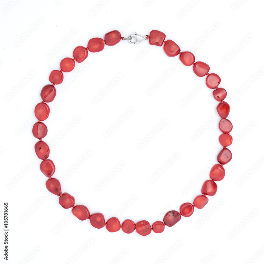 Obraz premium red beads isolated