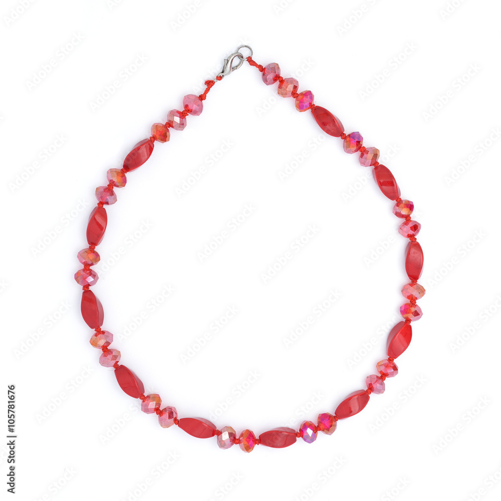 red beads isolated red beads isolated