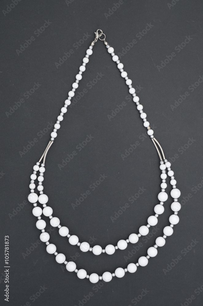 white beads isolated
