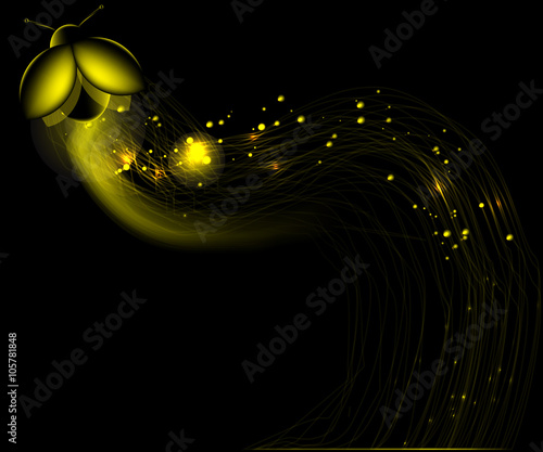 yellow smooth lines with a glow/ night bug