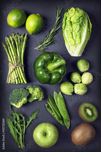Green healphy vegetables and fruits photo