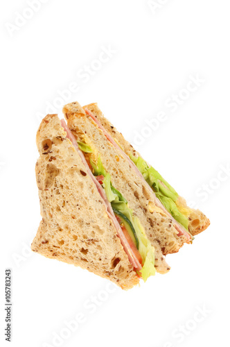 Ham and salad sanwich