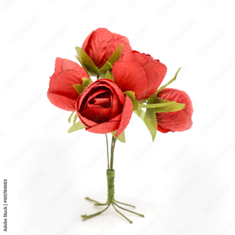 Obraz premium bouquet of artificial roses isolated on white