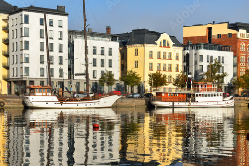 Finland, Helsinki. Water landscape, northern harbor photo