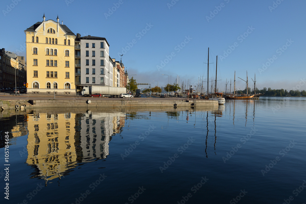 Obraz premium Helsinki, Finland. House on Embankment