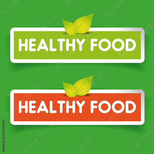 Healthy food label vector set