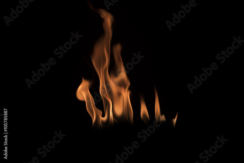 Fire on black background