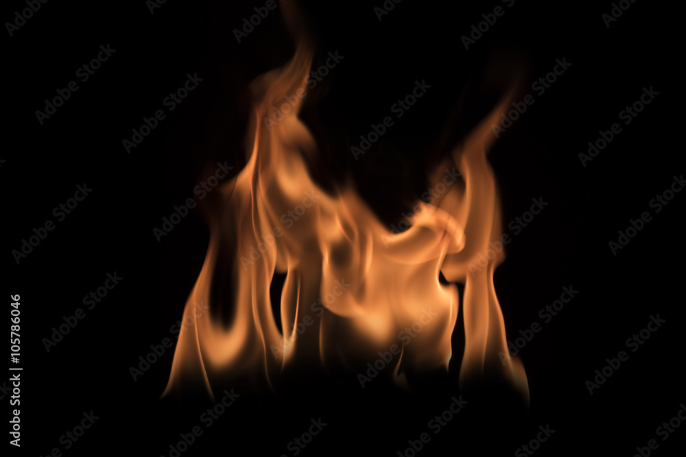 Fototapeta premium Fire on black background